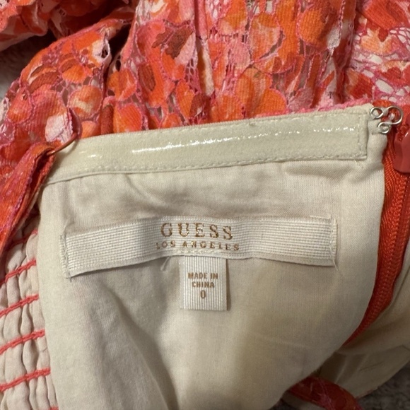 Guess Size 0 Multi-Color w/Floral Print & Adjustable Straps Lace Mini Dress - Picture 4 of 5